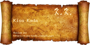 Kiss Kada névjegykártya